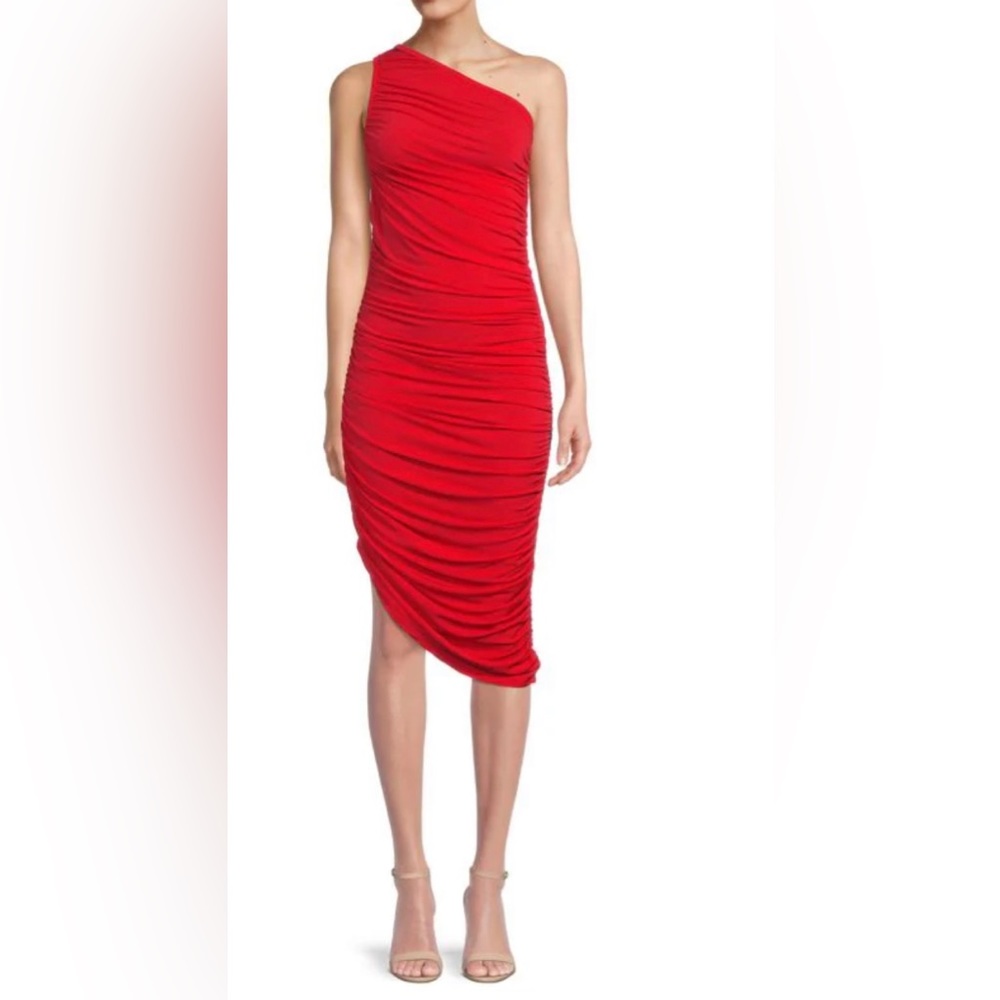 NWT RENEE C. One Shoulder Ruched Bodycon Dress